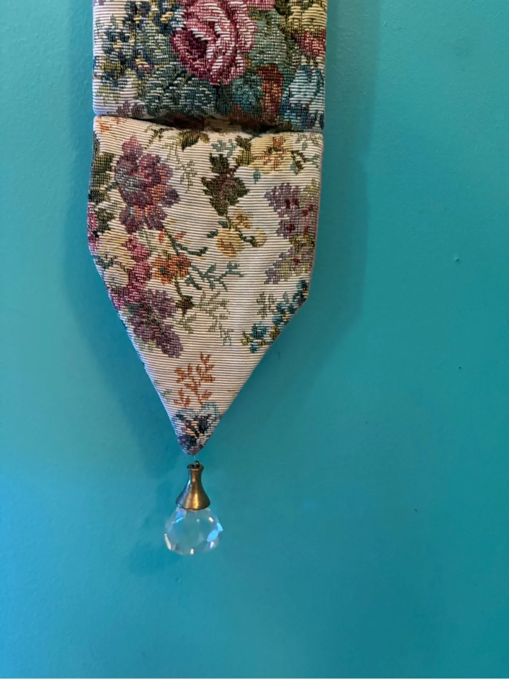 Vintage 90s Floral Hanging Jacquard Woven Tapestry
